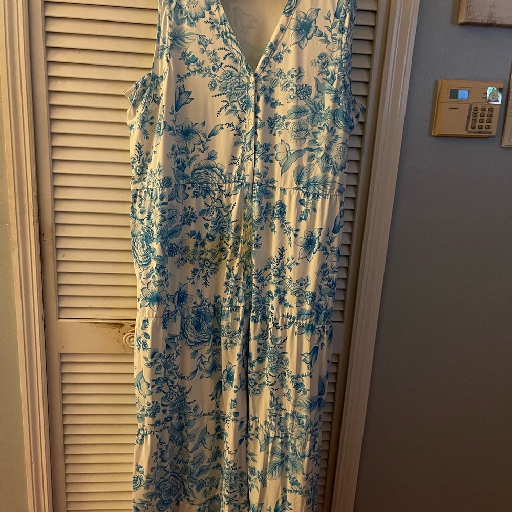 Tolani Blue and White Floral Dress